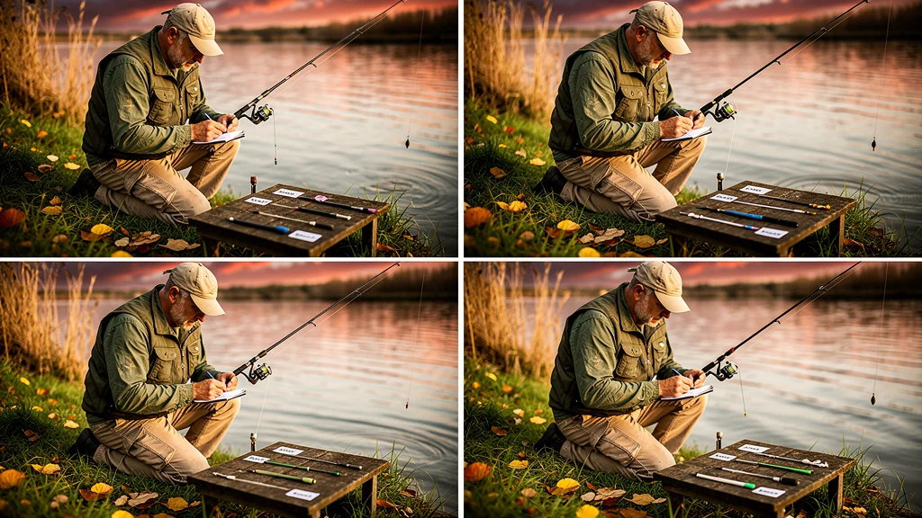 Angler mesurant ses touches au feeder à gardon sur quatre sessions au même poste de pêche